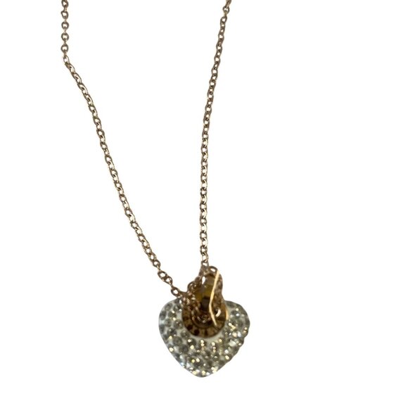 Inlaid Crystals Love Lock White Necklace Titanium Steel & Artificial Diamond - Picture 2 of 5